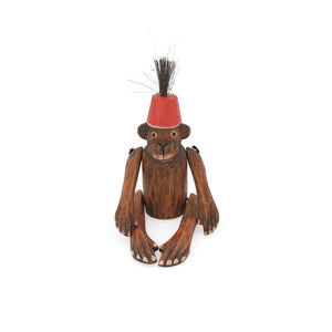 
                  
                    Load image into Gallery viewer, wooden monkey figurine red small
                  
                