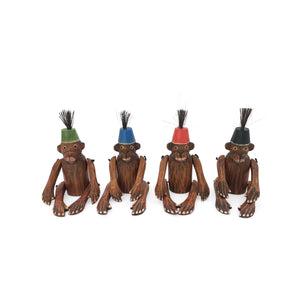 
                  
                    Load image into Gallery viewer, wooden monkey figurine set small
                  
                